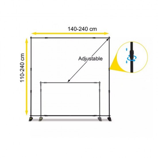 L Teleskopik Backdrop Stand 360x240 cm