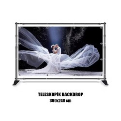 Teleskopik Backdrop Stand 360x240 cm