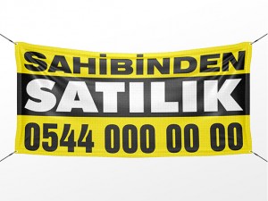 Sahibinden Satılık veya Kiralık Yazısı Branda Baskı